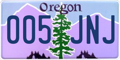 OR license plate 005JNJ