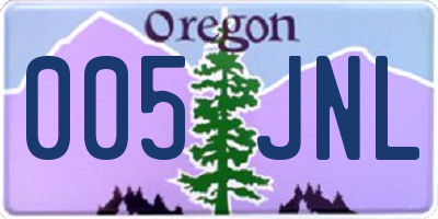 OR license plate 005JNL