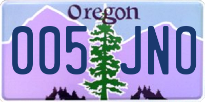OR license plate 005JNO