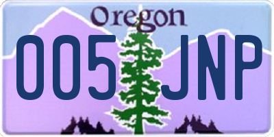 OR license plate 005JNP