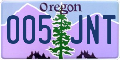 OR license plate 005JNT