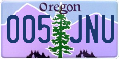 OR license plate 005JNU