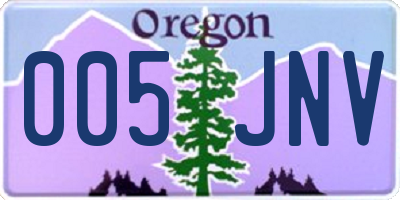 OR license plate 005JNV