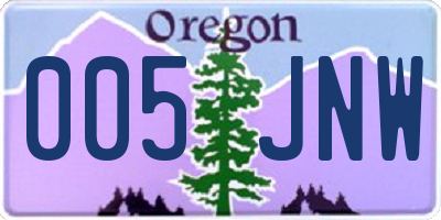OR license plate 005JNW