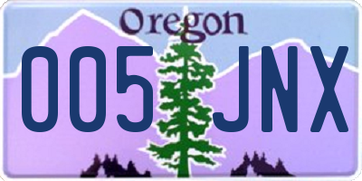 OR license plate 005JNX