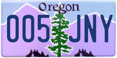 OR license plate 005JNY