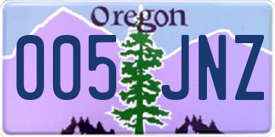 OR license plate 005JNZ