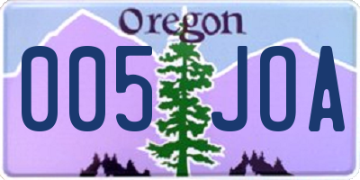 OR license plate 005JOA