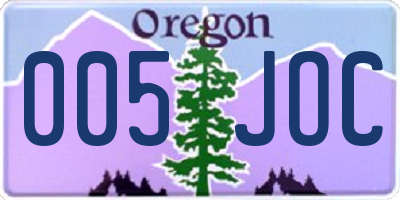 OR license plate 005JOC
