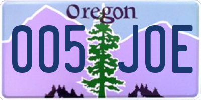OR license plate 005JOE