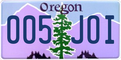 OR license plate 005JOI