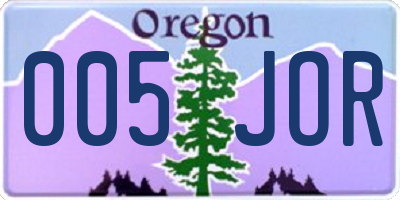 OR license plate 005JOR