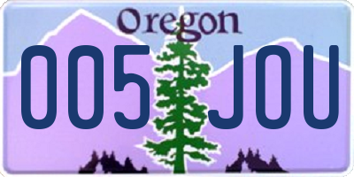 OR license plate 005JOU