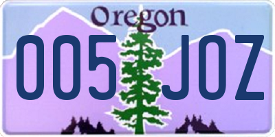 OR license plate 005JOZ