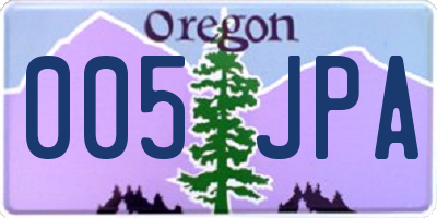 OR license plate 005JPA
