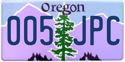 OR license plate 005JPC