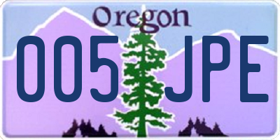 OR license plate 005JPE