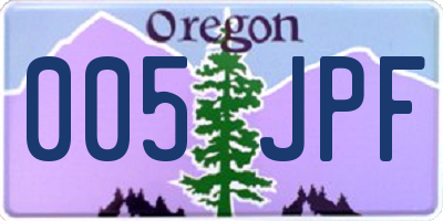 OR license plate 005JPF