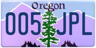 OR license plate 005JPL