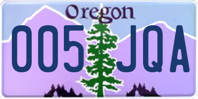 OR license plate 005JQA