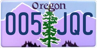 OR license plate 005JQC