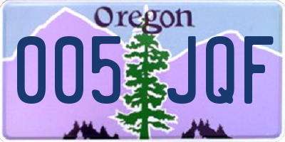 OR license plate 005JQF