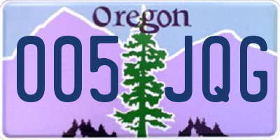 OR license plate 005JQG