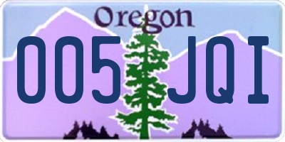 OR license plate 005JQI
