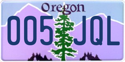 OR license plate 005JQL