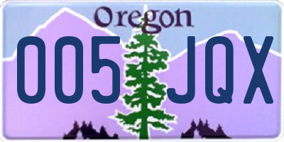 OR license plate 005JQX