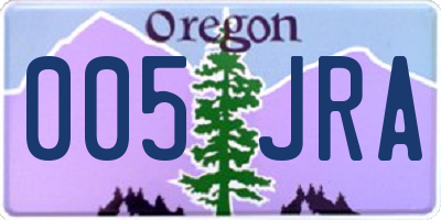 OR license plate 005JRA