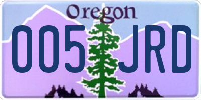 OR license plate 005JRD