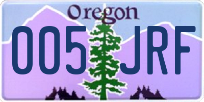 OR license plate 005JRF