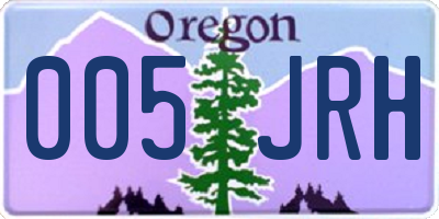 OR license plate 005JRH