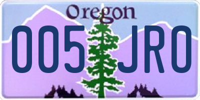 OR license plate 005JRO