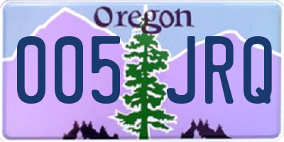 OR license plate 005JRQ