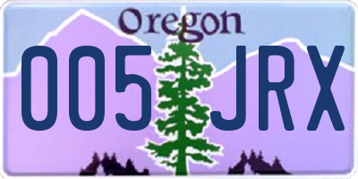 OR license plate 005JRX