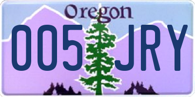 OR license plate 005JRY