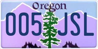 OR license plate 005JSL