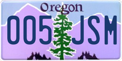 OR license plate 005JSM