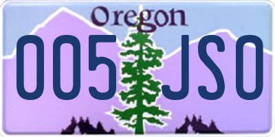 OR license plate 005JSO