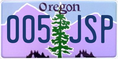 OR license plate 005JSP