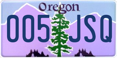 OR license plate 005JSQ