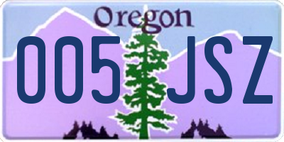 OR license plate 005JSZ