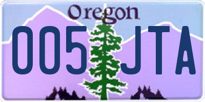 OR license plate 005JTA