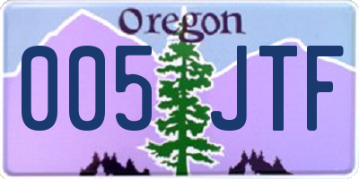 OR license plate 005JTF