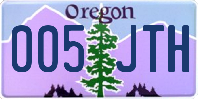 OR license plate 005JTH