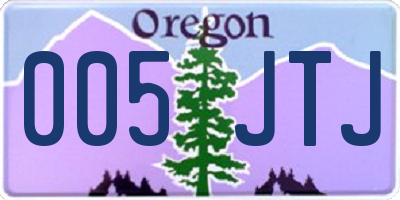 OR license plate 005JTJ