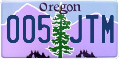 OR license plate 005JTM