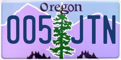 OR license plate 005JTN